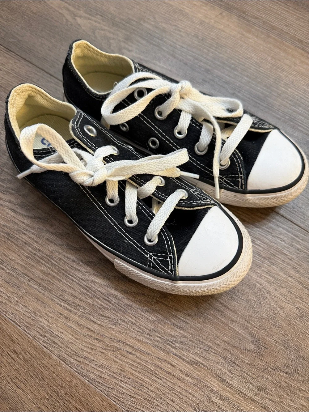 Converse Kids Black and White Canvas Low Top Sneakers